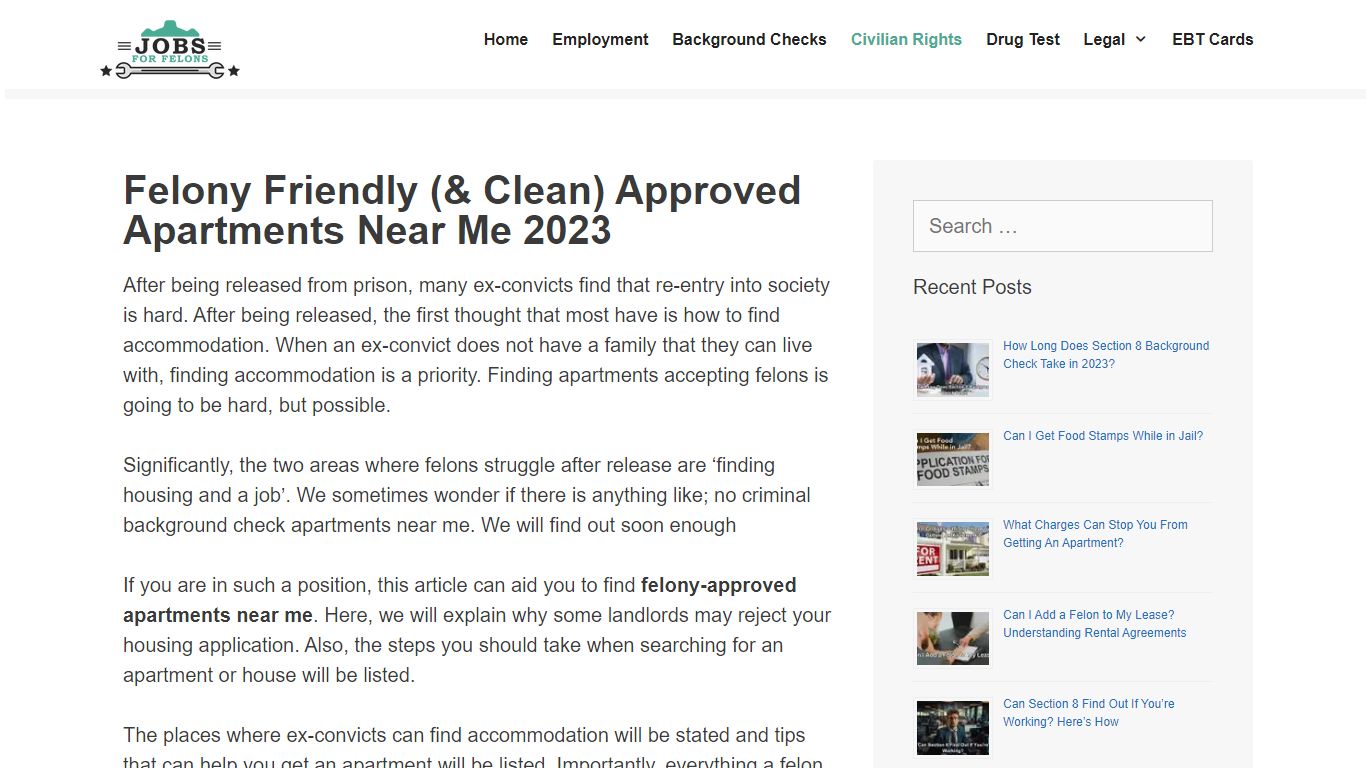 Felony Friendly (& Clean) Approved Apartments Near Me 2023